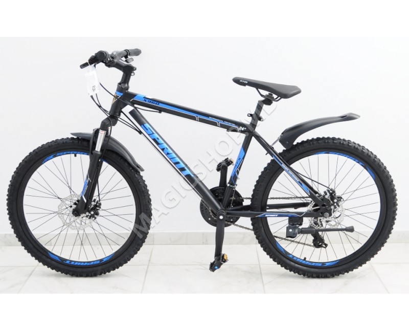 Bicicletă Sprint MTB 24 (SHIMANO 21 viteze, anvelope-KENDA, frâne cu discuri) albastru