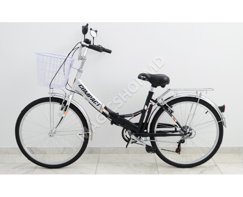 Bicicletă Compact RTM 24" (SHIMANO 6 viteze, rama pliabilă) negru