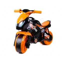 Толокар мотоцикл черный, оранжевый