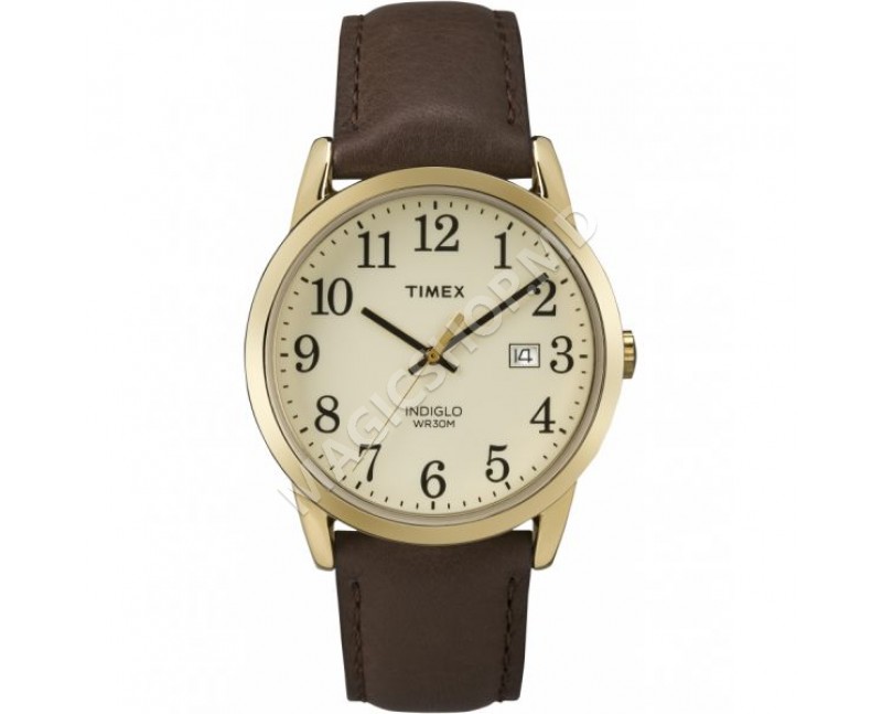Мужские часы Timex Easy Reader 38mm Leather Strap Watch