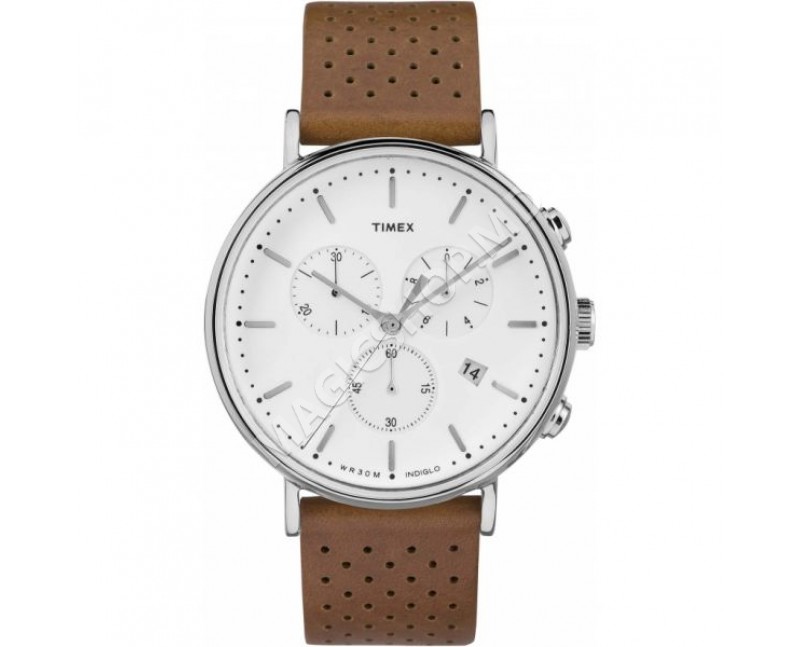 Мужские часы Timex Fairfield Chronograph 41mm Leather Strap Watch