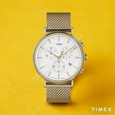 Часы унисекс Timex Fairfield Chronograph 41mm Mesh Band Watch