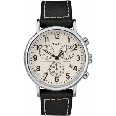 Мужские часы Timex Weekender Chronograph 40mm 2-piece Leather Strap Watch