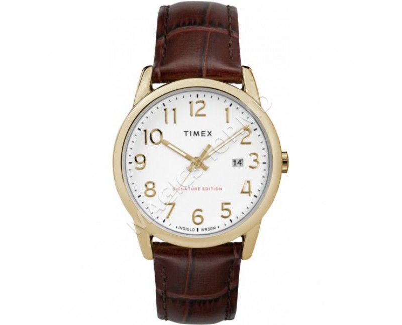 Ceas pentru barbati Timex Easy Reader Signature 38mm Leather Strap Watch