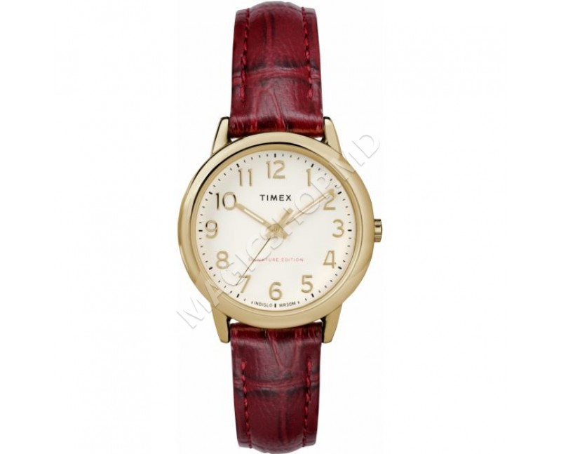 Женские часы Timex Easy Reader 30mm Leather Strap Watch