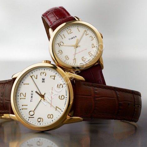 Женские часы Timex Easy Reader 30mm Leather Strap Watch