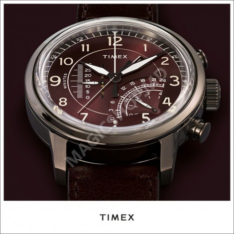 Спортивные часы Timex Waterbury Linear Chronograph 45mm Leather Strap Watch