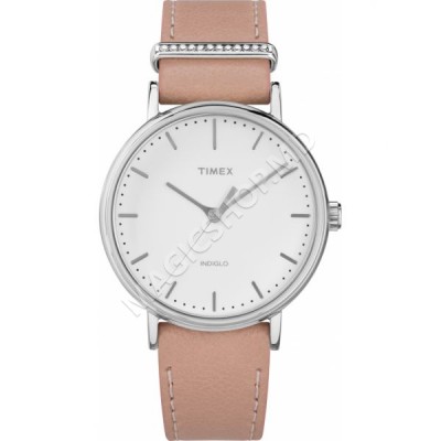 Ceas pentru femei Timex Fairfield Crystal 37mm Leather Strap Watch