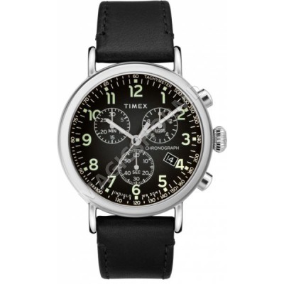 Мужские часы Timex Standard Chronograph 41mm Leather Strap Watch