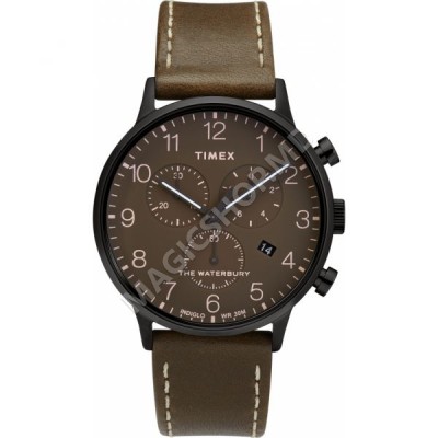 Ceas pentru barbati Timex Waterbury Classic Chronograph 40mm Leather Strap Watch