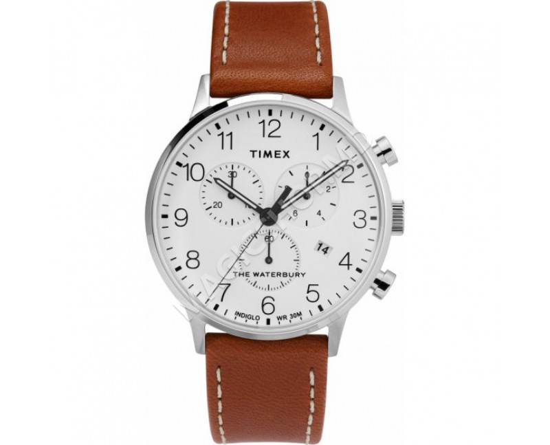 Ceas pentru barbati Timex Waterbury Classic Chronograph 40mm Leather Strap Watch