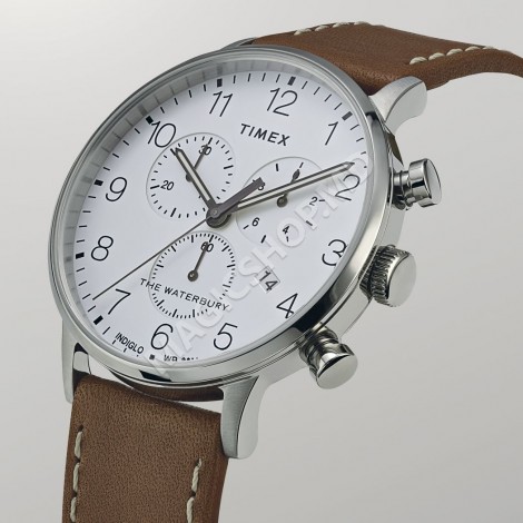 Мужские часы Timex Waterbury Classic Chronograph 40mm Leather Strap Watch