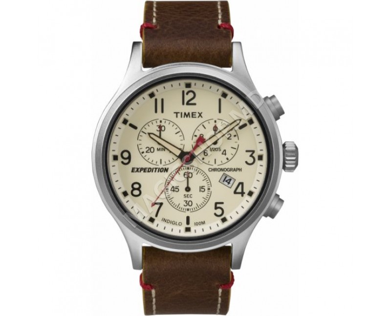Спортивные часы Timex Expedition Scout Chronograph 42mm Leather Strap Watch