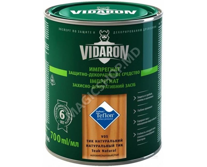 Impregnant pentru lemn Vidaron  V05, 0,7L, teak