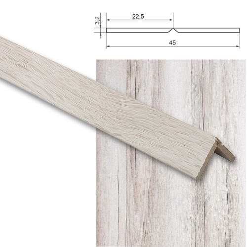 Cornier MDF Stejar Latte – 2600x45x3,2