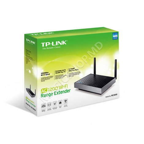 Amplificator Wi-Fi TP-LINK RE380D 1900 GHz negru