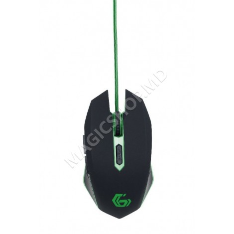 Мышка Gembird MUSG-001-G Чёрный-Зелёный