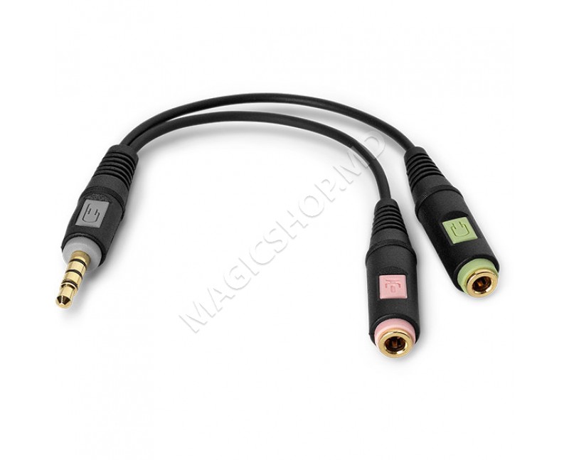 Cablu Extern Sennheiser 1male*3.5 mm 4-pin jack to 2 female*3.5 mm 3-pin jack stereo+mic