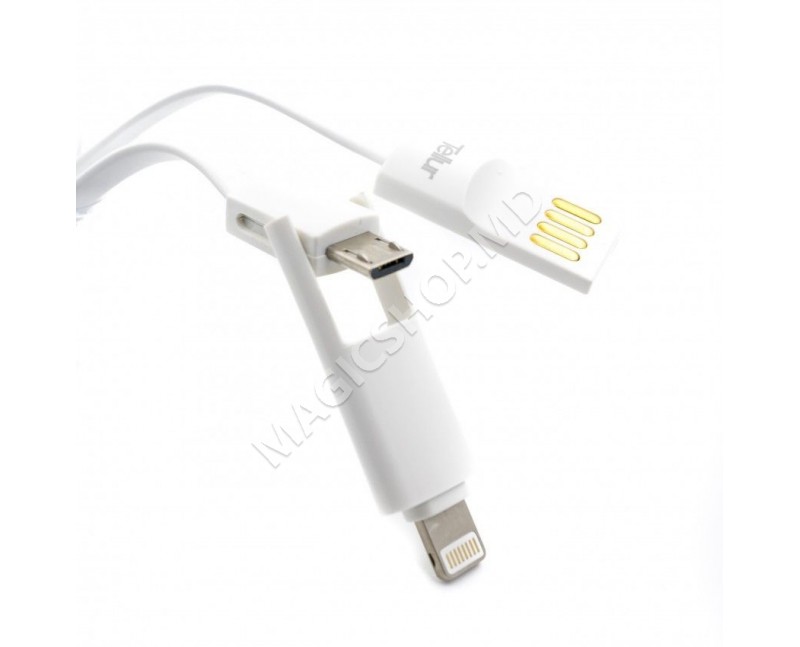 Кабель TELLUR Micro USB+iPhone 5/6 Белый