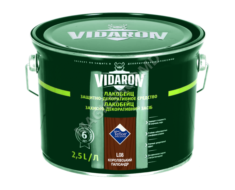 Lac VIDARON L08 palisandru regesc 2,5L, lac-bait pt. lemn