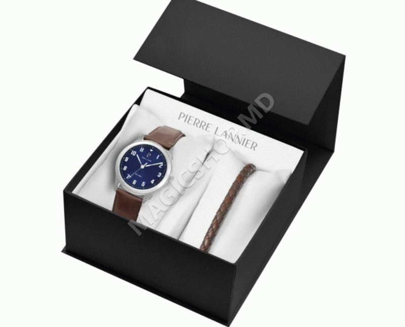 Ceas set Pierre Lannier Arcadius – Ceas bărbătesc cu curea din piele