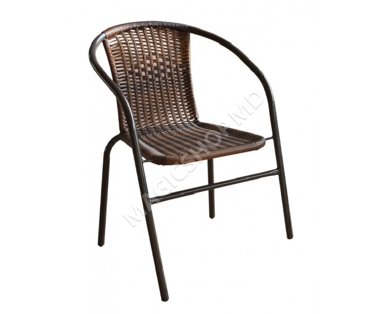 Scaun pentru gradina Bistro Waltz (Negru / Maro)