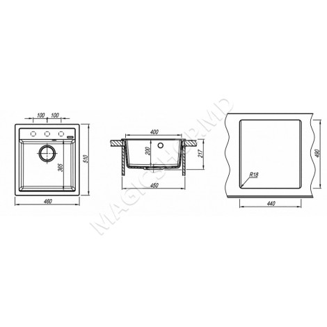 Раковина Florentina Lipsi 46x51cm (Jasmin)