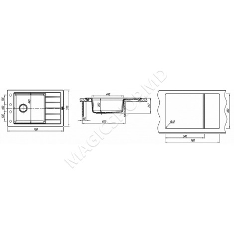 Раковина Florentina Lipsi 780x51cm P (Sampanie)