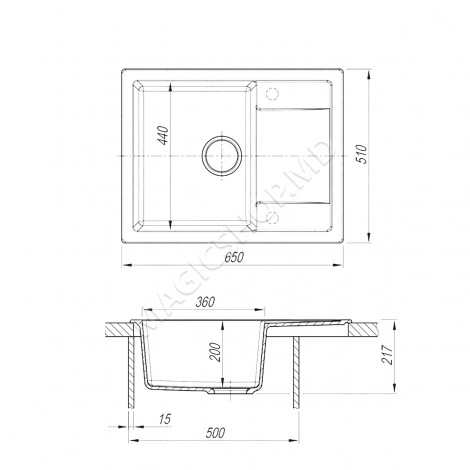 Chiuveta Dr. Gans Tehno 650 (Grafit)