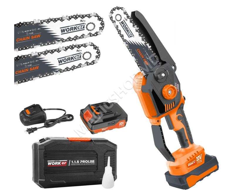 Аккумуляторная пила с 2 цепями и 2 полотнами 1.1.5 PROLINE 20V