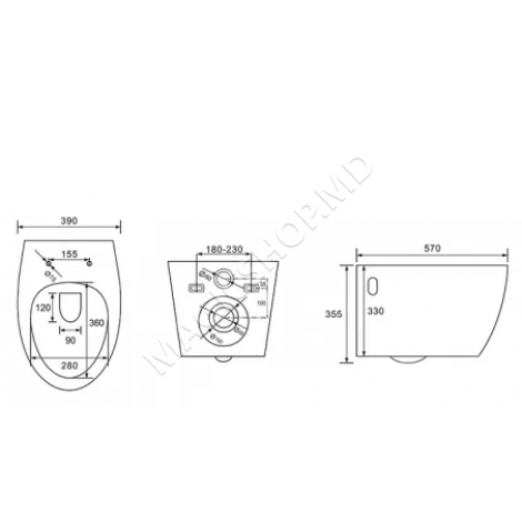 Vas WC suspendat, HYDRO-S 207