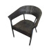 Set masa rotunda cu 4 scaune + umbrela, metal / textilen, Negru