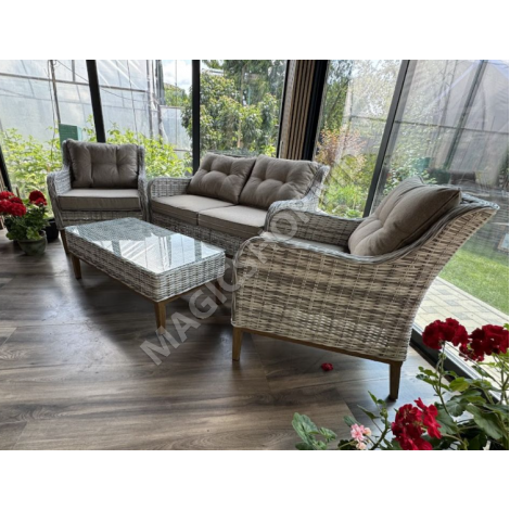 Mobilă pentru terasă 4 persoane, HOLA RATTAN, Cappuccino