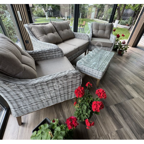 Mobilă pentru terasă 4 persoane, HOLA RATTAN, Cappuccino