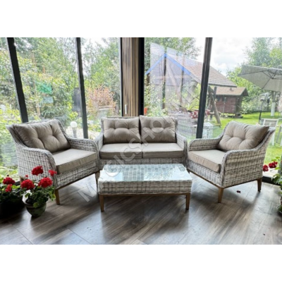 Mobilă pentru terasă 4 persoane, HOLA RATTAN, Cappuccino
