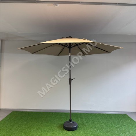 Umbrelă soare, pe picior, diametru d.2,7 m Bej, Maro, Antracit