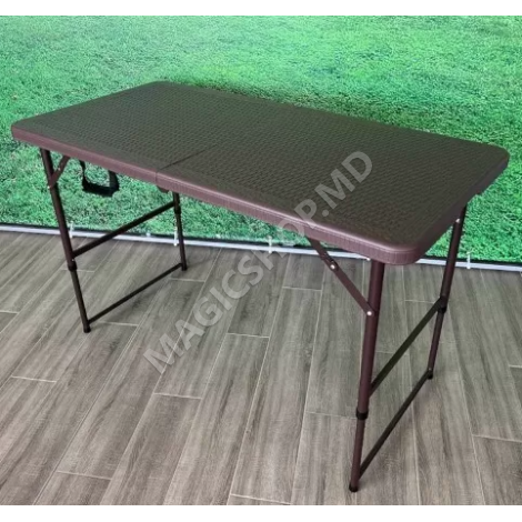 Садовый/кемпинговый комплект RATTAN 120x60 см с 6 стульями, коричневый