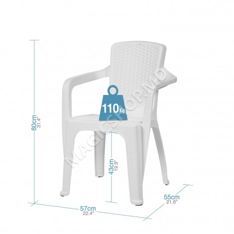 Scaun Infinity, 57x55x80 cm, Alb, Mocca, Wengue