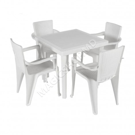 Scaun Infinity, 57x55x80 cm, Alb, Mocca, Wengue