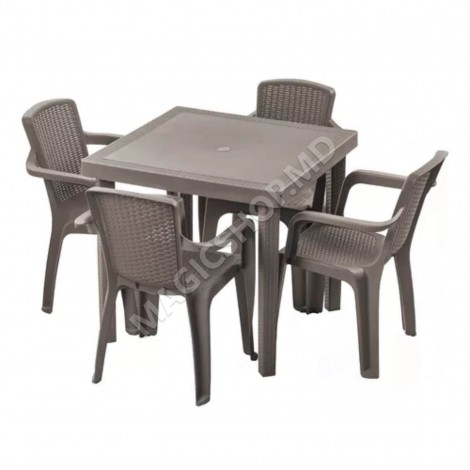 Scaun Infinity, 57x55x80 cm, Alb, Mocca, Wengue
