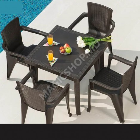 Scaun Infinity, 57x55x80 cm, Alb, Mocca, Wengue