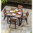 Masa Madeira 90x90cm H74 + 4 scaune (Tabaco; Quartz; Caramel)
