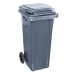 Tomberon din plastic cu roți și capac, 120 L
