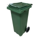 Tomberon din plastic cu roți și capac, 120 L