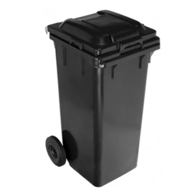 Tomberon din plastic cu roți și capac, 120 L