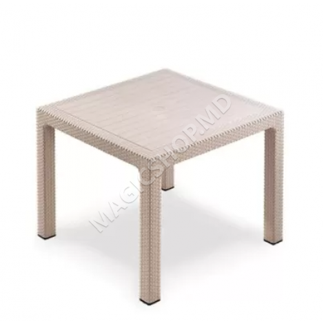 Садовый набор Стол RATTAN 90X90 с 4 стульями - антрацит, бежевый, коричневый