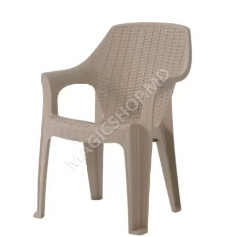 Set gradina Masa RATTAN 120x70 cm cu 6 scaune - antracit, bej, maro