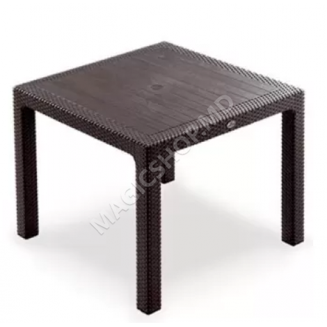Садовый набор Стол RATTAN 90X90 с 4 стульями - антрацит, бежевый, коричневый