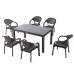 Masă Rattan 150x90, cu sticlă, Antracit; Maro; Bej
