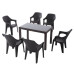 Masă Rattan 150x90, cu sticlă, Antracit; Maro; Bej